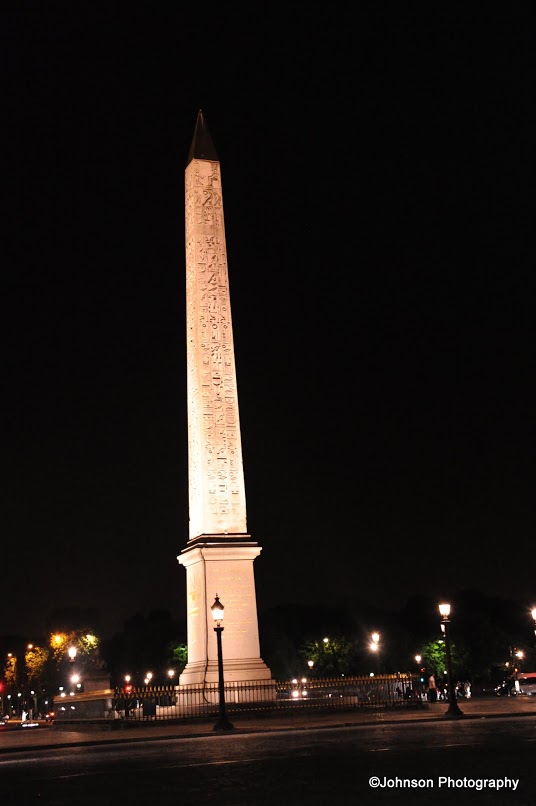 The Luxor Obelisk at night